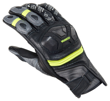 VANUCCI SHORT RACING IV Rękawice  CZARNE FLUO
