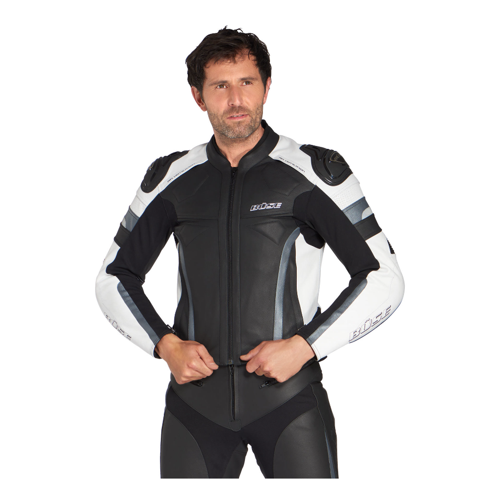 KURTKA MOTOYKLOWA BUSE LE MANS BIAŁO CZARNO SZARA