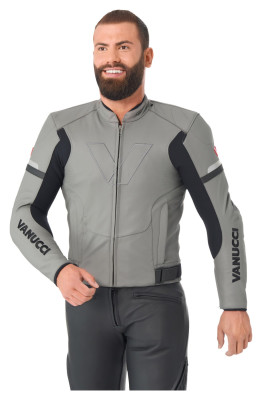 KURTKA MOTOCYKLOWA VANUCCI VSJ-2 SZARO-CZARNA L
