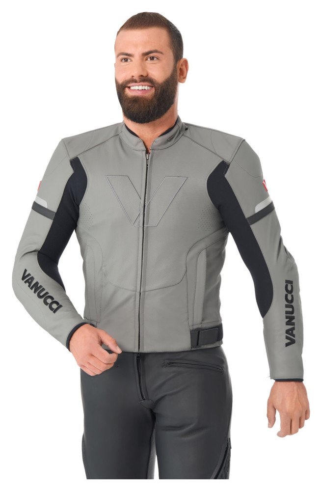 KURTKA MOTOCYKLOWA VANUCCI VSJ-2 SZARO-CZARNA L
