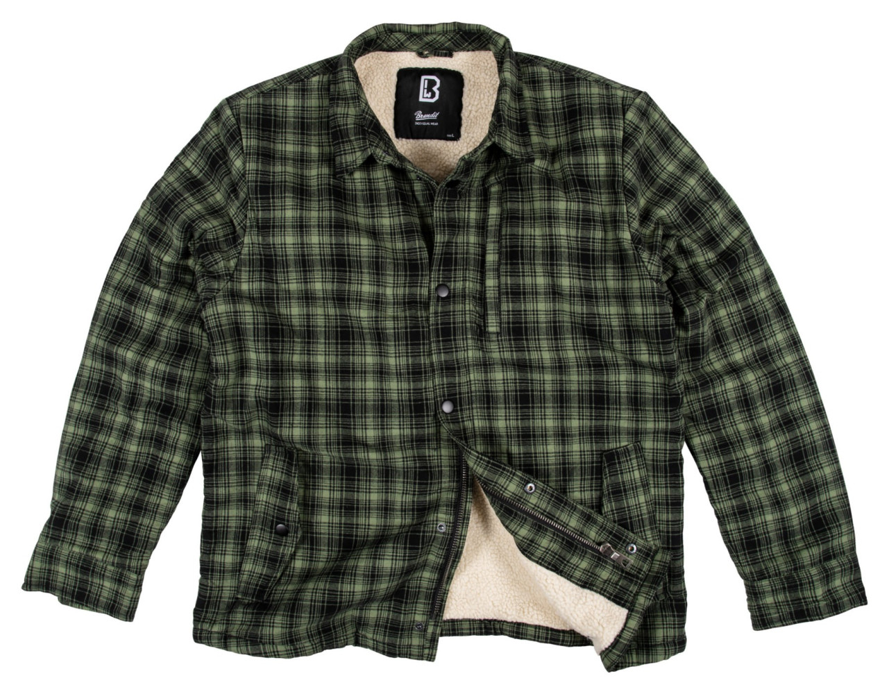 KOSZULA BRANDIT CLASSIC SHERPA ZIELONO-CZARNA