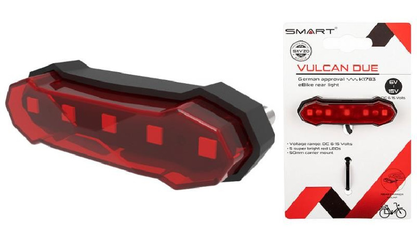 VULCAN DUE RL330 Lampa Rowerowa Tylna Smart Na Bagażnik E-Bike