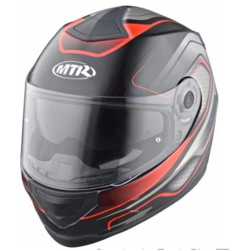 KASK MTR S-10 CZARNO-CZERWONO-SZARY POŁ SK XXL OUTLET