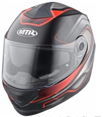 KASK MTR S-10 CZARNO-CZERWONO-SZARY POŁ SK XXL OUTLET